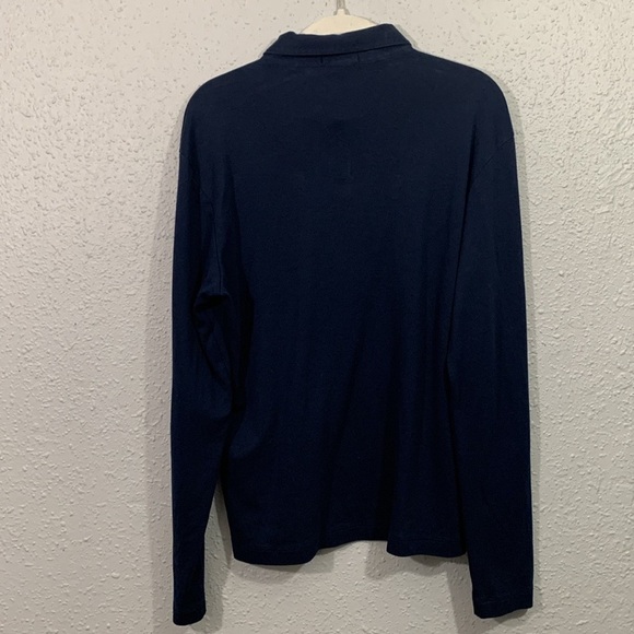 Theory Navy Blue Long Sleeve Polo Shirt size S - Picture 5 of 9